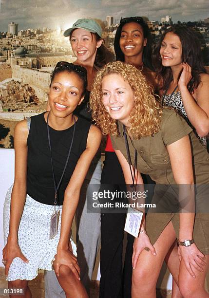 Precious, a music group representing United Kingdom for the Eurovision Song Contest 1999, poses for photographers during a press conference in...