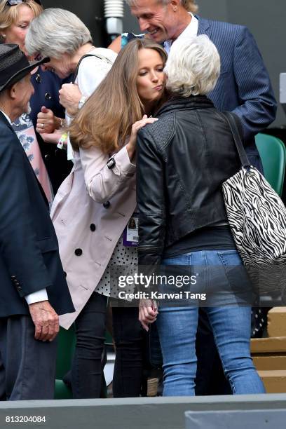 Kim Murray attends day nine of the Wimbledon Tennis Championships at the All England Lawn Tennis and Croquet Club on July 12, 2017 in London, United...