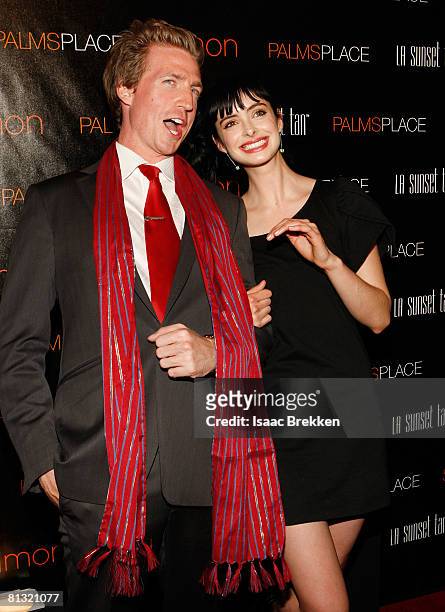 Actor Josh Meyers and Actress Krysten Ritter arrive at the Palms Place Hotel & Spa grand opening celebration May 31, 2008 in Las Vegas, Nevada.