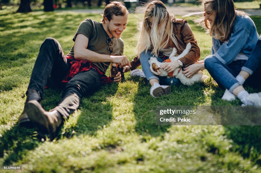 Picknick mit Friends und Hund