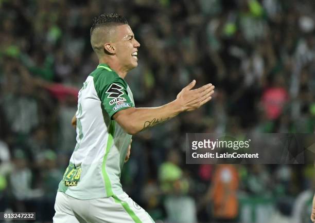 Mateus Andres Uribe of Atletico Nacional celebrates after scoring the second goal of his team during the Final second leg match between Atletico...