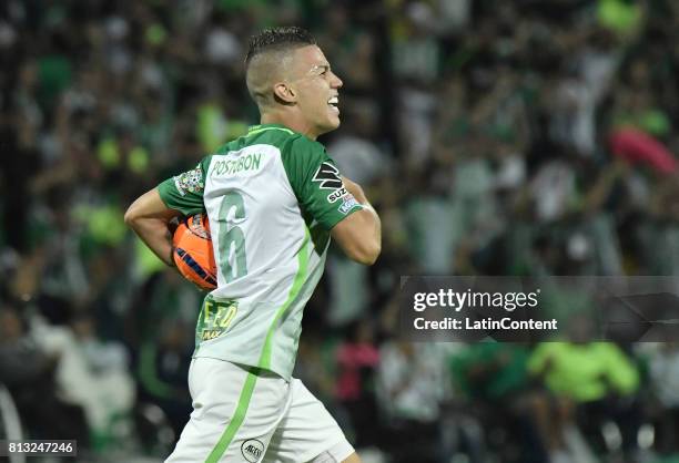 Mateus Andres Uribe of Atletico Nacional celebrates after scoring the second goal of his team during the Final second leg match between Atletico...