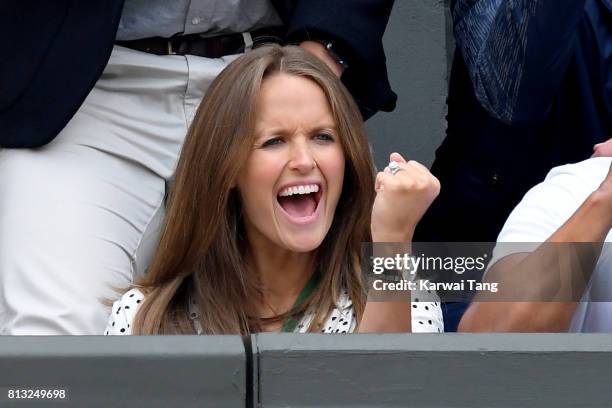 Kim Murray attends day nine of the Wimbledon Tennis Championships at the All England Lawn Tennis and Croquet Club on July 12, 2017 in London, United...