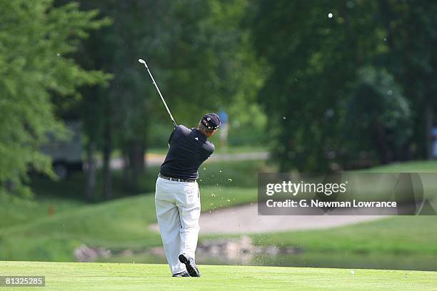 Lonnie Nielsen hits an approach shot during the final round of the Principal Charity Classic on June 1, 2008 at Glen Oaks Country Club in West Des...