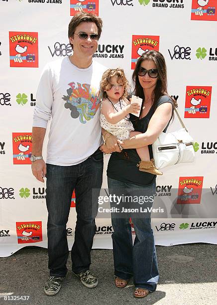 Actor Jason Bateman, Amanda Anka and their daughter, Francesca Nora Bateman attend the Second Annual Kidstock Music and Art Festival on June 1, 2008...