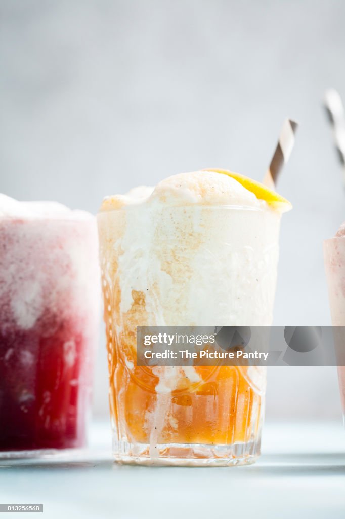 Bright and colorful Ice cream float