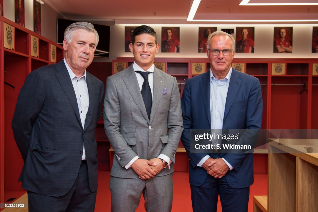 FC Bayern Muenchen Unveils New Signing James Rodriguez