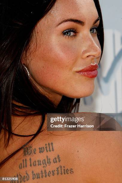 Actress Megan Fox arrives at the 17th annual MTV Movie Awards held at the Gibson Amphitheatre on June 1, 2008 in Universal City, California.