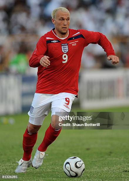 Dean Ashton of England is in action during international friendly between Trinidad & Tobago and England at the Hasely Crawford Stadium on June 1,...