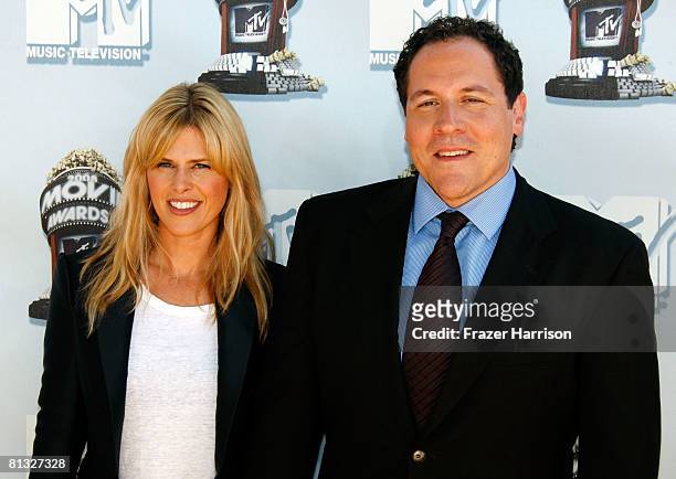 Joya Tillem and director Jon Favreau arrive at the 17th annual MTV Movie Awards held at the Gibson Amphitheatre on June 1, 2008 in Universal City,...