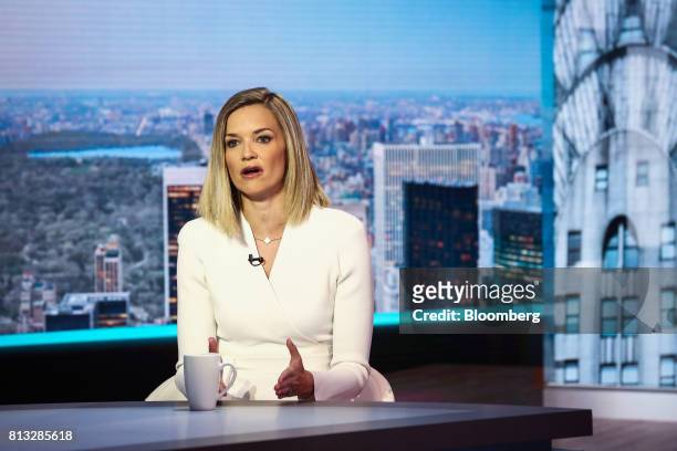Libby Cantrill, executive vice president of Pacific Investment Management Co. , speaks during a Bloomberg Television interview in New York, U.S., on...