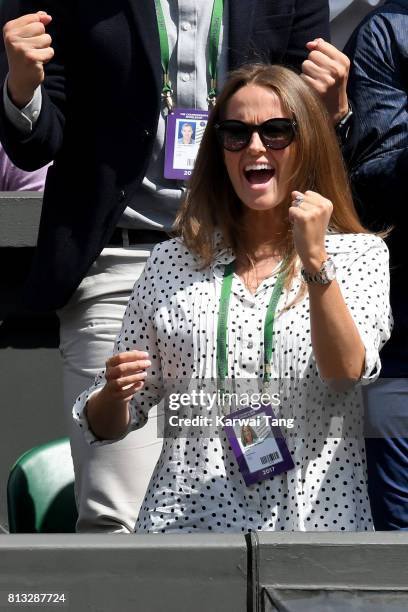 Kim Murray attends day nine of the Wimbledon Tennis Championships at the All England Lawn Tennis and Croquet Club on July 12, 2017 in London, United...