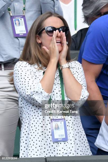 Kim Murray attends day nine of the Wimbledon Tennis Championships at the All England Lawn Tennis and Croquet Club on July 12, 2017 in London, United...