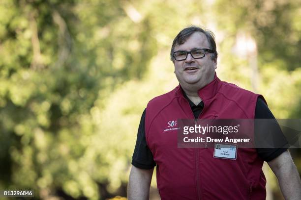 Reid Hoffman, venture capitalist and former chief executive officer of LinkedIn, attends the second day of the annual Allen & Company Sun Valley...