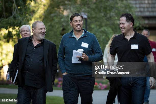 Harvey Weinstein, co-chairman and co-founder of Weinstein Co., Tim Armstrong, chief executive officer of AOL Inc., and Michael Dell, founder and...