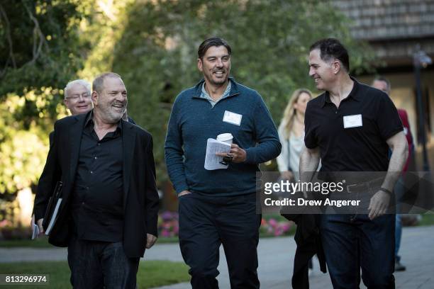 Harvey Weinstein, co-chairman and co-founder of Weinstein Co., Tim Armstrong, chief executive officer of AOL Inc., and Michael Dell, founder and...