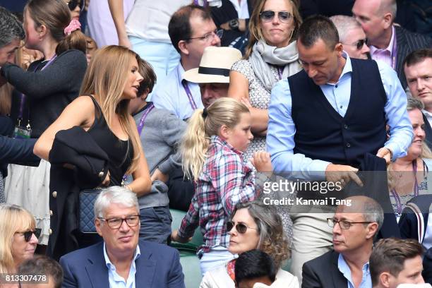 Footballer John Terry, his wife Toni Poole and their children attend day nine of the Wimbledon Tennis Championships at the All England Lawn Tennis...