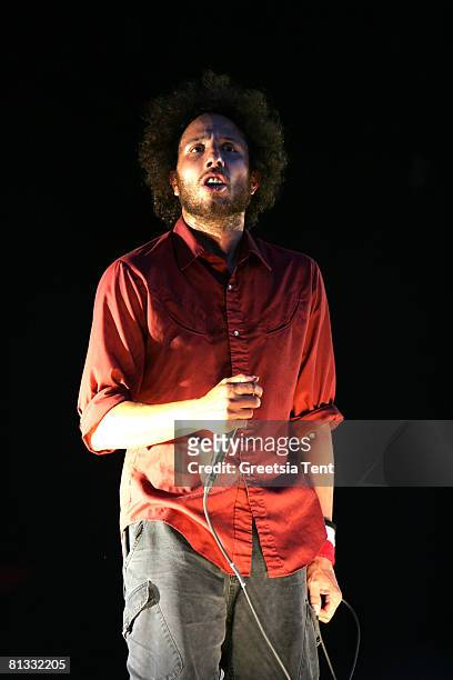 Zack de la Roche of the band Rage Against The Machine performs live on day 3 of the 39th Pinkpop Festival on June 1, 2008 in Landgraaf, Netherlands.