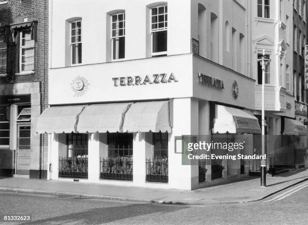 The Trattoria Terrazza on the corner of Dean Street and Romilly Street in London's Soho, opened in 1959 by Mario Cassandro and Franco Lagattolla, 1st...