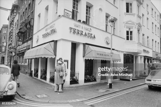 The Trattoria Terrazza on the corner of Dean Street and Romilly Street in London's Soho, opened in 1959 by Mario Cassandro and Franco Lagattolla,...