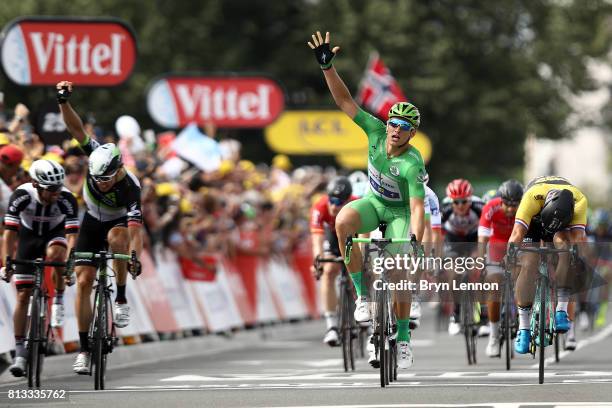 Marcel Kittel of Germany and Quick-Step Floors celebrates his fifth win on stage eleven of Le Tour de France 2017, a 203.5km road stage from Eymet to...