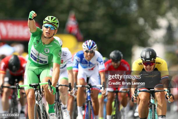 Marcel Kittel of Germany and Quick-Step Floors celebrates his fifth win on stage eleven of Le Tour de France 2017, a 203.5km road stage from Eymet to...