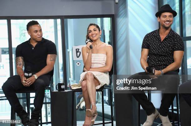 Actors Rotimi Akinosho, Lela Loren and J.R. Ramirez attend Build to discuss "Power"at Build Studio on July 12, 2017 in New York City.