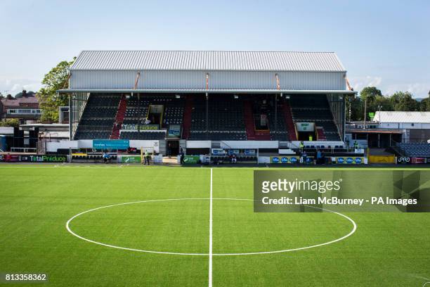 General view of Oriel Park, home ground of Dundalk FC before the Champions League Qualifying, Second Round, First Leg match. PRESS ASSOCIATION Photo....