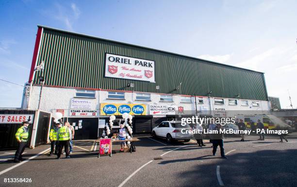 General view of Oriel Park, home ground of Dundalk FC before the Champions League Qualifying, Second Round, First Leg match. PRESS ASSOCIATION Photo....