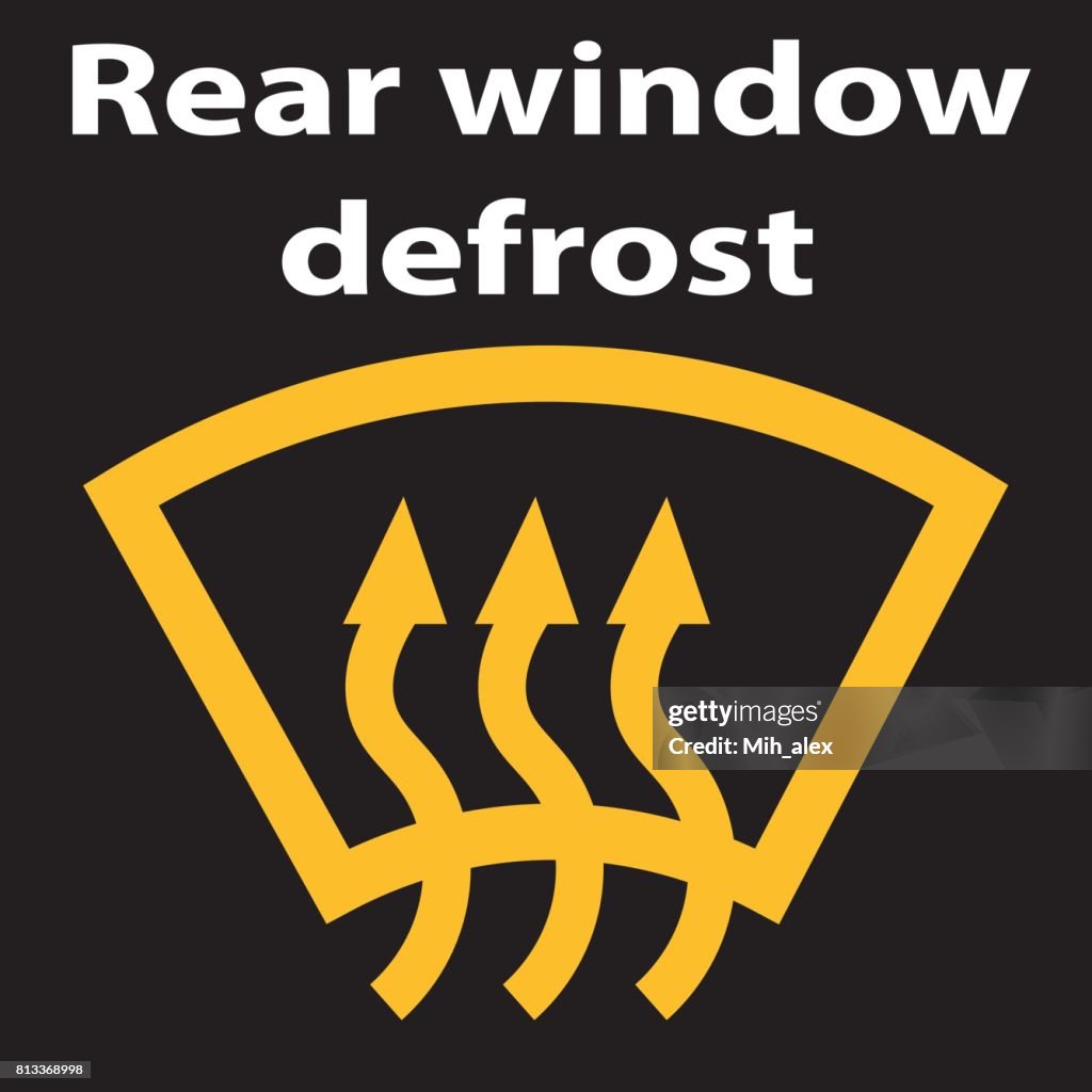 Hintere Fenster Auto Auftauen Schaltflächensymbol Gelbe Version