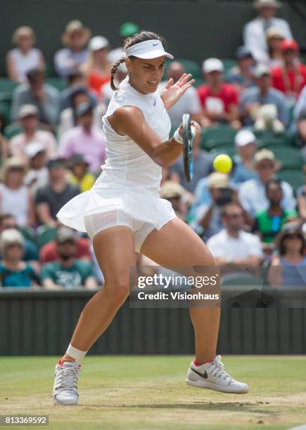 Ana Konjuh during her fourth round match against Venus Williams on day seven of the Wimbledon Lawn Tennis Championships at the All England Lawn...