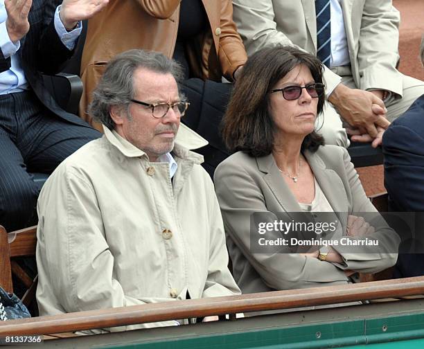 Michel Leeb and wife Beatrice attend the French Open 2008 at Roland Garros on June 02, 2008 Paris, France.