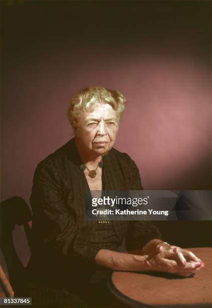Portrait of American former First Lady and US Diplomat Eleanor Roosevelt , 1957.