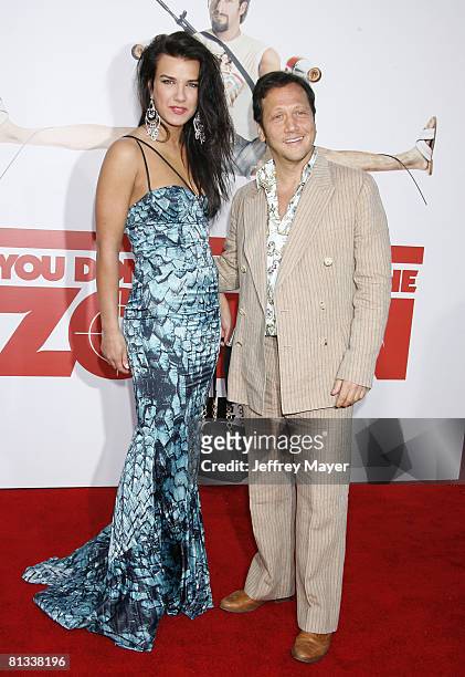 Rob Schneider and Natalia Guslistaya arrive at Sony Pictures Premiere of "You Don't Mess With the Zohan" on May 28, 2008 at Grauman's Chinese Theatre...