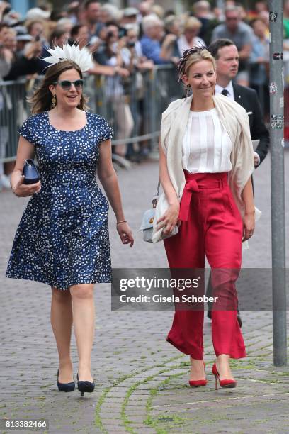 Olga Prinzessin zu Leiningen during the wedding of Prince Ernst August of Hanover jr., Duke of Brunswick-Lueneburg, and his fiancee Ekaterina...