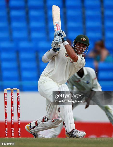 Phil Jaques of Australia bats during day four of the Second Test match between West Indies and Australia at Sir Vivian Richards Stadium on June 2,...