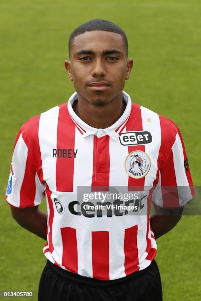 Deroy Duarte during the team presentation of Sparta Rotterdam on July 12, 2017 at the training centre nieuw Terbregge in Rotterdam, The Netherlands.