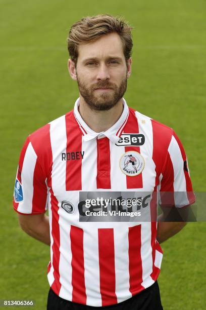 Thomas Verhaar during the team presentation of Sparta Rotterdam on July 12, 2017 at the training centre nieuw Terbregge in Rotterdam, The Netherlands.