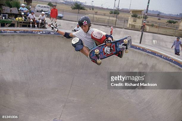 Skateboarding: Tony Hawk in action,