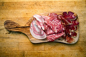Small Charcuterie Plate with Ham, Salami and Prosciutto