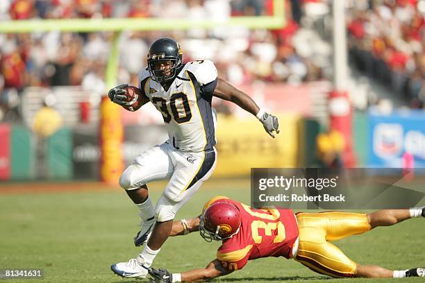 College Football: Cal J,J, Arrington in action vs USC Kevin Arbet , Los Angeles, CA 10/9/2004