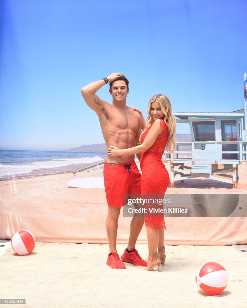 Madame Tussauds Hollywood unveils new Zac Efron "Baywatch" wax figure with Carmen Electra and the men from Australia's Thunder from Down Under