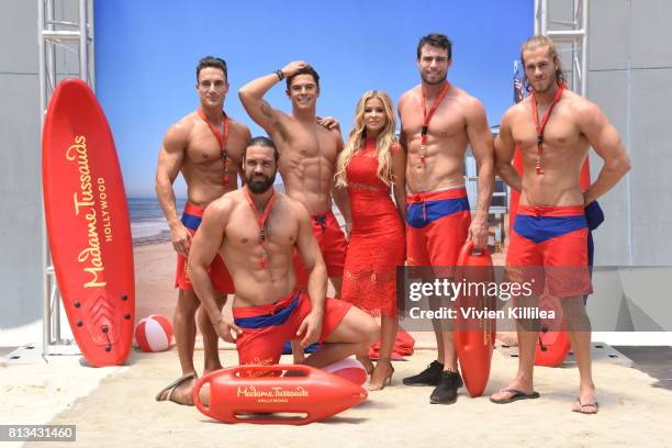 Madame Tussauds Hollywood unveils new Zac Efron "Baywatch" wax figure with Carmen Electra and the men of Australia's Thunder from Down Under at...