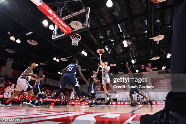 Ryan Kelly of the Atlanta Hawks shoots the ball during the game against the New Orleans Pelicans during the 2017 Las Vegas Summer League on July 12,...