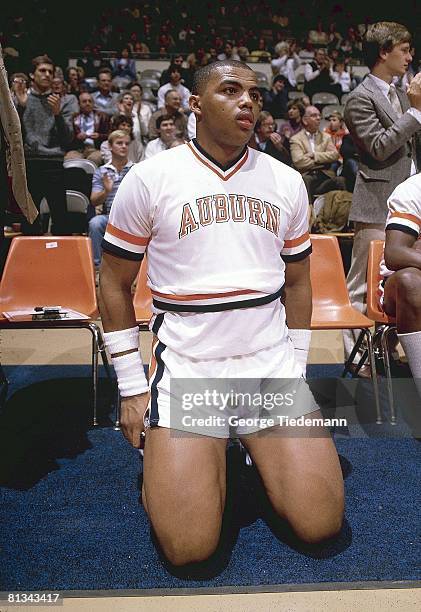 College Basketball: Auburn Charles Barkley before game vs Mississippi State, Auburn, AL 3/2/1984
