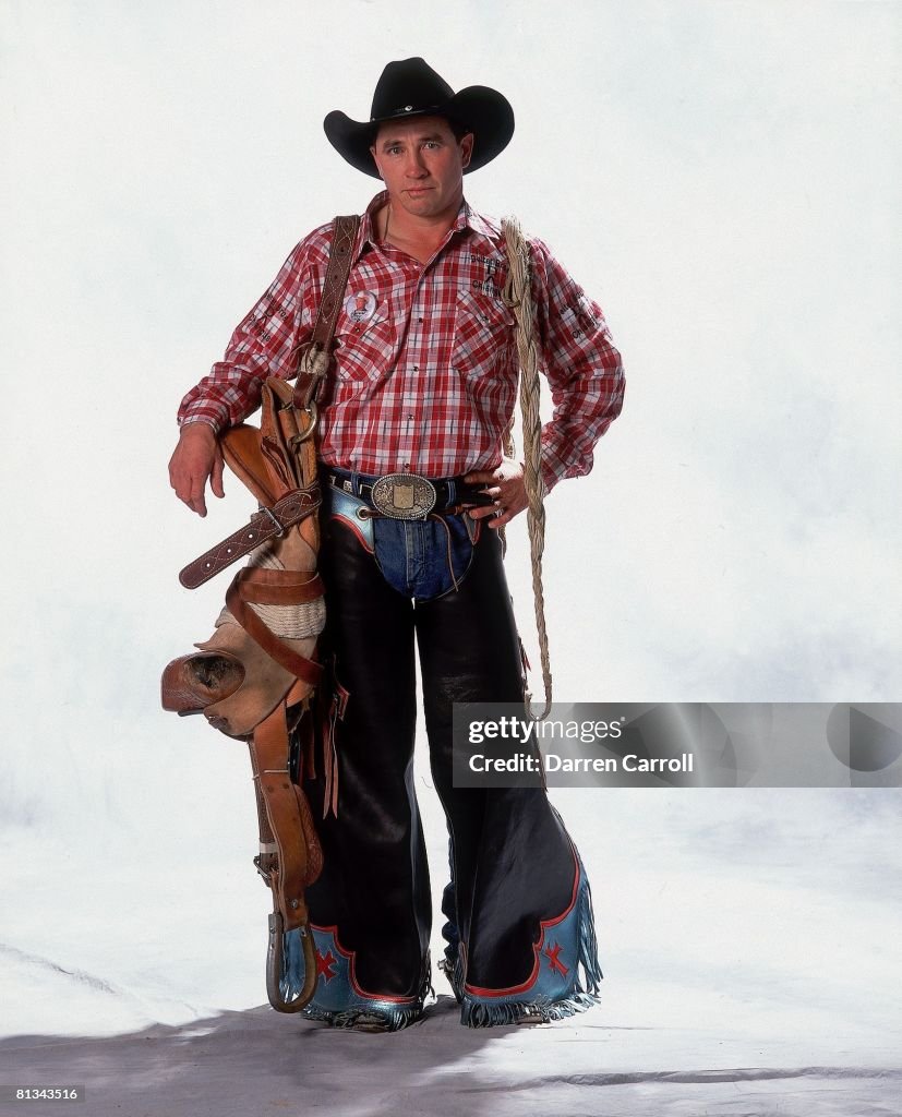 National Finals Rodeo, Portrait of saddle bronc Bud Longbrake at