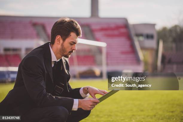 football and technology - business pitch stock pictures, royalty-free photos & images