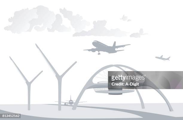 ilustrações, clipart, desenhos animados e ícones de torre de patrulha aérea - operador de controle de tráfico aéreo