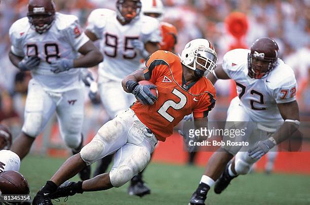 Coll, Football: Miami's Willis McGahee in action vs Virginia Tech, Miami, FL 12/7/2002