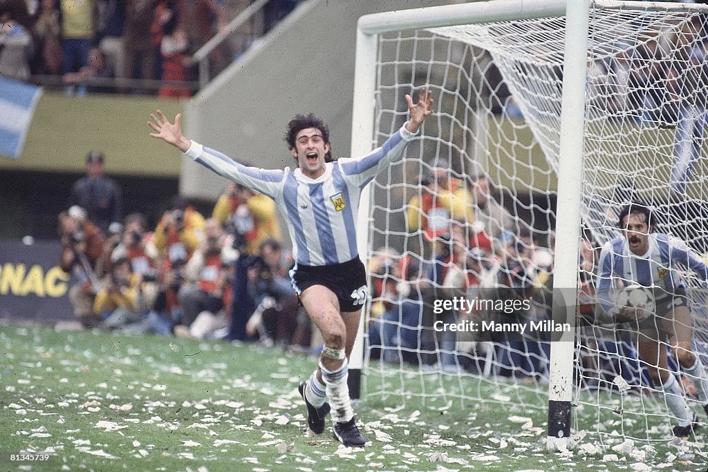 World Cup Final Argentina Mario Kempes Victorious After Scoring Goal World Cup Final Argentina Mario Kempes Victorious After Scoring Goal